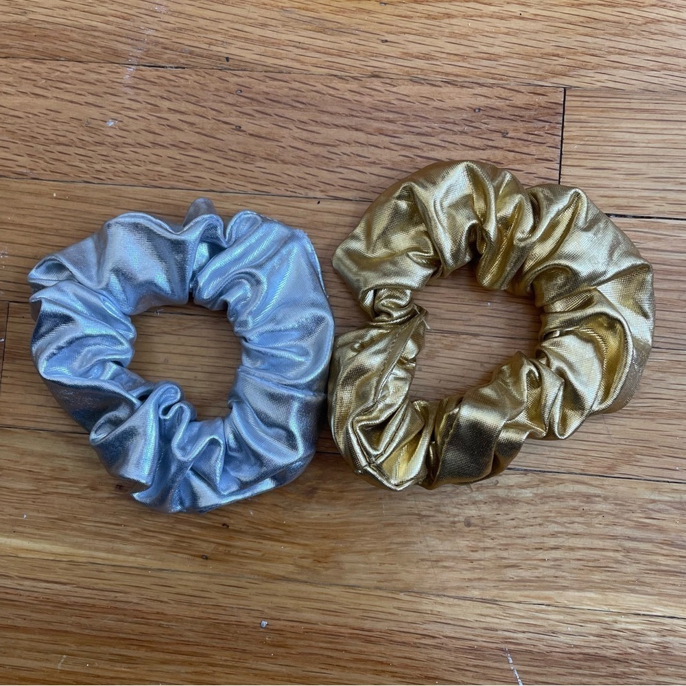 4/$25 Metallic Gold and Silver Scrunchies 2 Pack